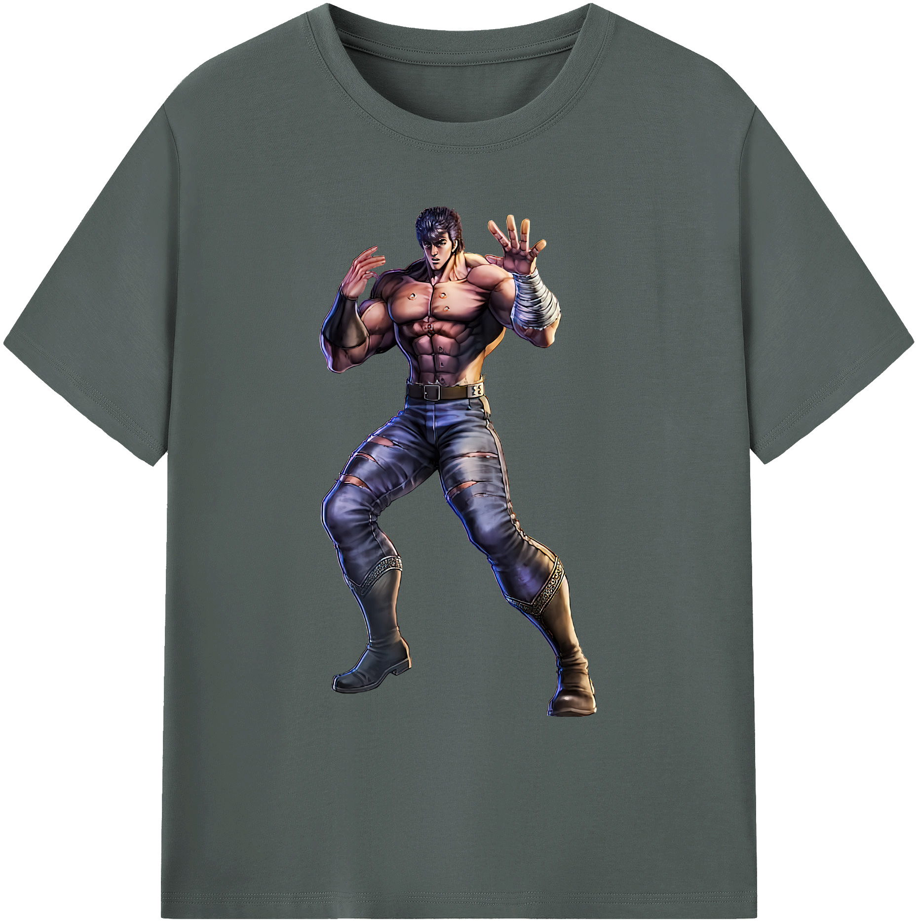 （画像用） 北斗の拳 Fist of the North Star 綿100％ メンズ半袖Tシャツ｜肌触りやわらか＆通気性